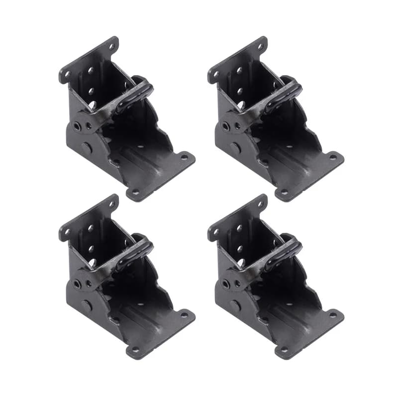 Staffe per gambe da tavolo pieghevoli da 4 pezzi, cerniere di supporto pieghevoli con bloccaggio resistente da 90 gradi per tavolo, sedia, letto, gambe, banco da lavoro
