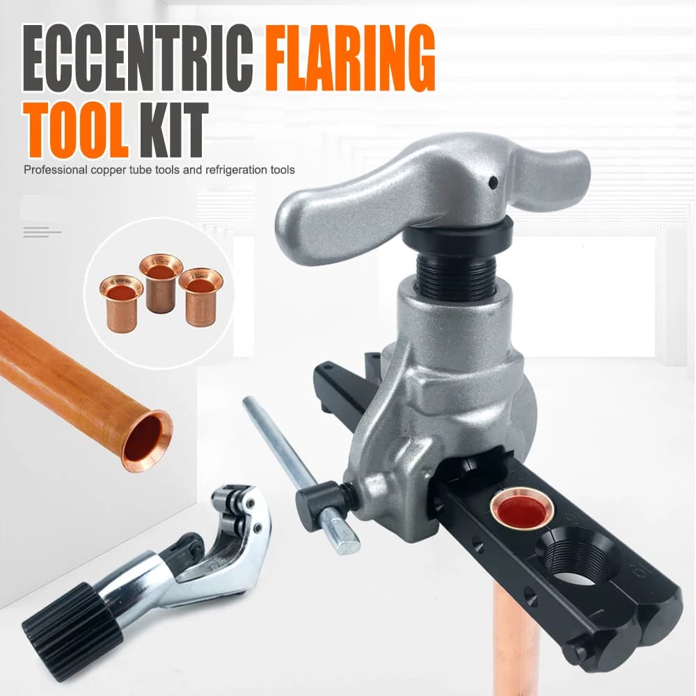 New Manual Copper Tube Expansion Reamer Tubing Eccentric Cone Type Flaring Tool Kit