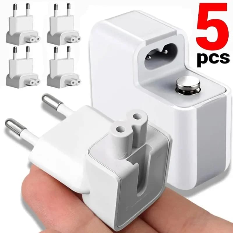 5/1 pz EU AC Spina di Alimentazione Adattatore Da Viaggio Presa A Muro Convertitore Testa Duck per MacBook MagSafe 45/60/85 W per iPad 10 W/12 W Adattatori