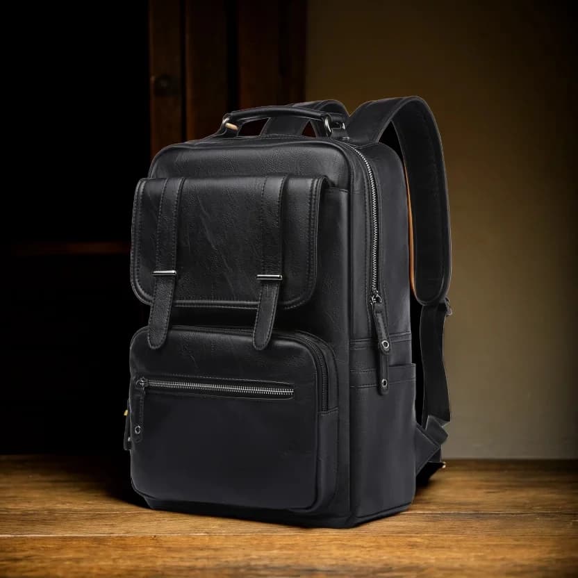 Zaino per Laptop in pelle MOYYI per uomo zaino da viaggio impermeabile borsa da lavoro Vintage per pendolari zaino Casual in pelle