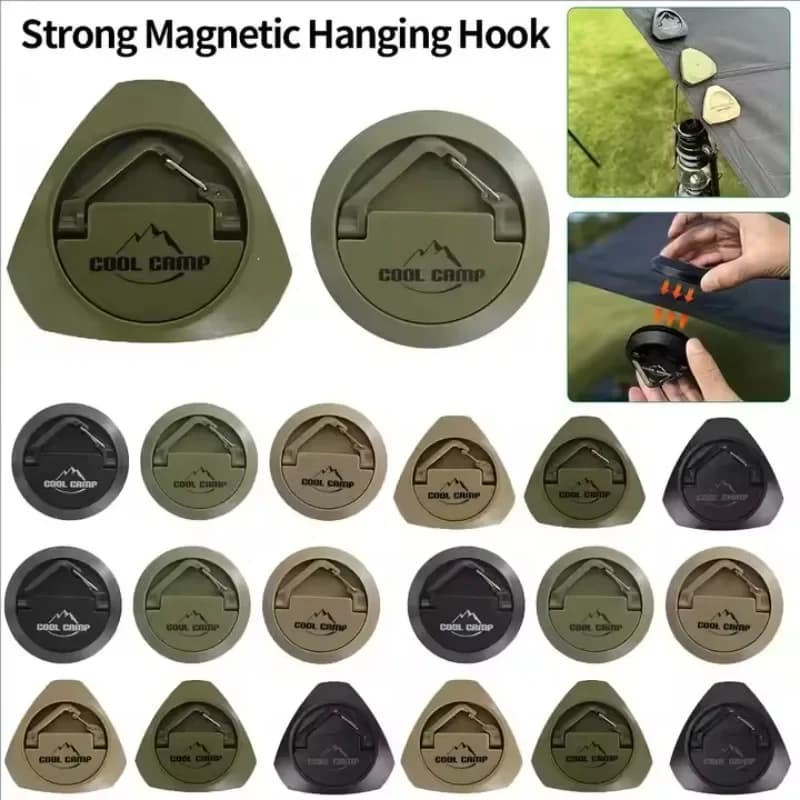 Multi-purpose Outdoor Magnetic Tent Hook Portable Tent Ceiling Buckle Clamp Suction Cup Camping Rope Retainer Kerosene Lamp Hook
