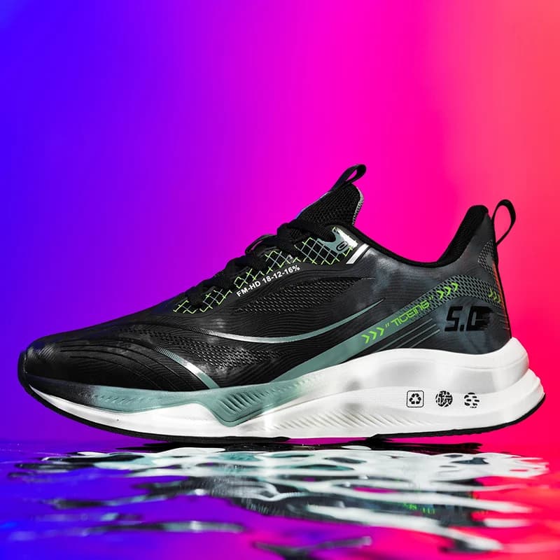 Scarpe Sportive in Pelle Impermeabili da Uomo Autunnali con Piastra in Carbonio, Scarpe da Corsa Leggere Antiscivolo di Grandi Dimensioni per Studenti