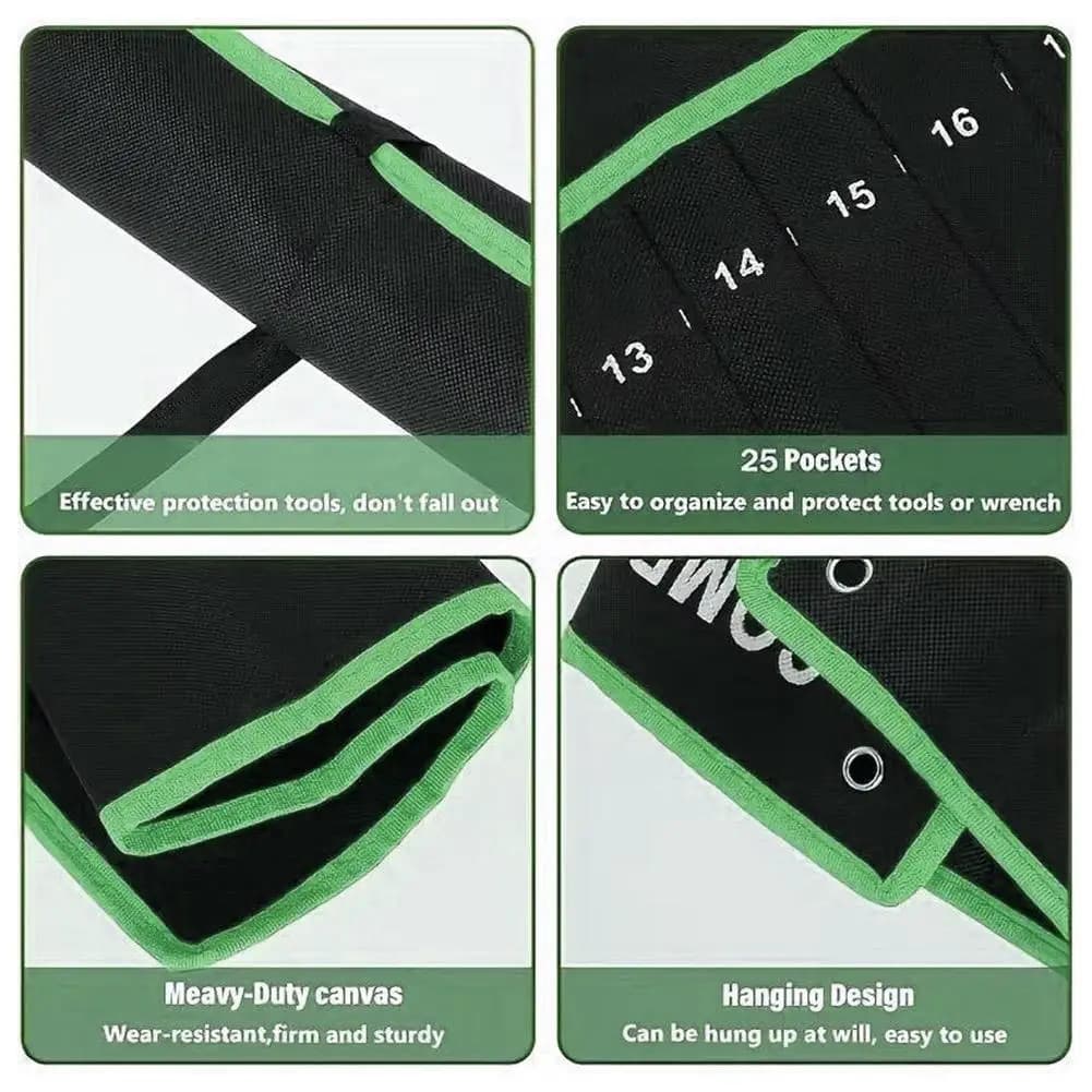 Auto Repair Wrench Storage Bag Portable Wrench Organizer Pouch Bag Foldable Spanner Toolkit For Hardware Hand Tools Storage
