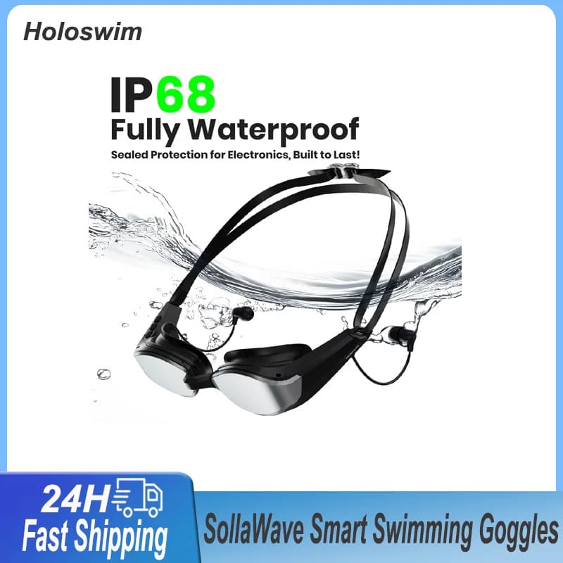 Holoswim SollaWave, Waterproof IP68, Anti-fog, for Swimming at Giri, Training, Performance Monitoring, AI Assistant
