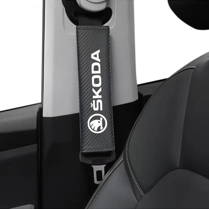 2 pcs Auto Safety Belt Pad Safety Strap Shoe Cover Zerbino Accessories For Skoda Yeti Kamiq Kodiaq Karoq Octavia Fabia Rapid Vrs