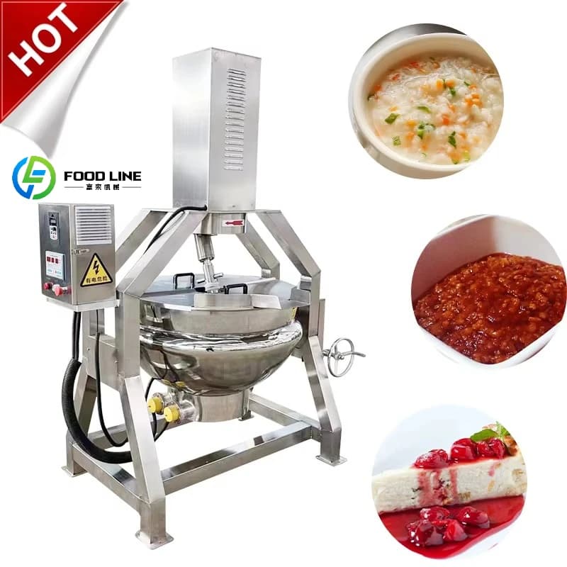 Industrial electric kneader with automatic food planetary inclination, salsa machine, coated kettle, custom kitchen pot
