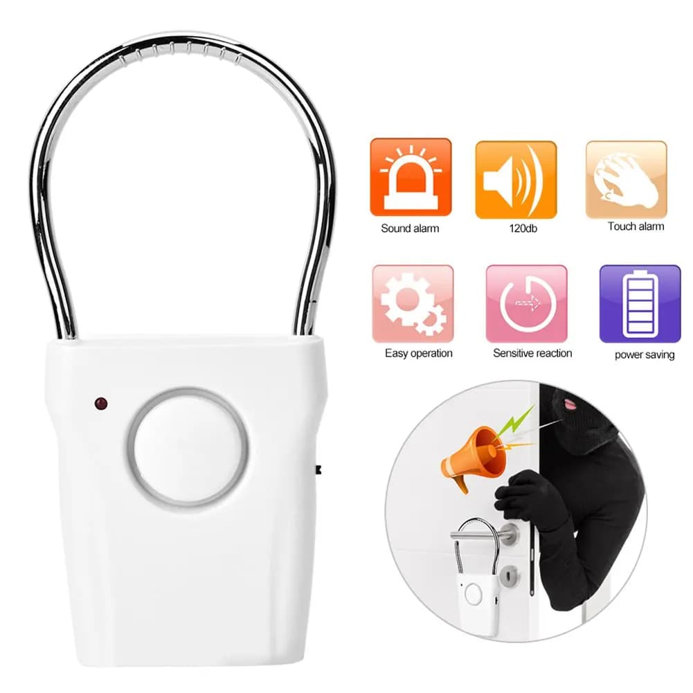 Sensore tattile da 120 dB Allarme maniglia porta Vibrazione antifurto Finestra Antifurto Sicurezza domestica, Allarme porta, Allarme maniglia porta