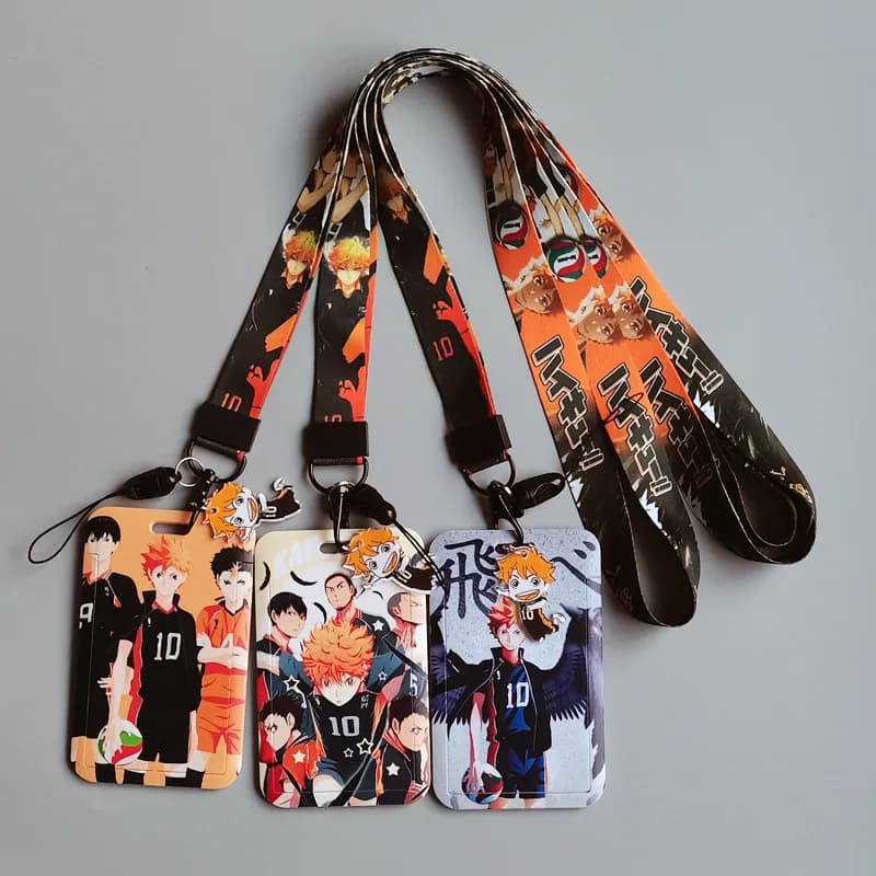 Porta Carte Anime Haikyuu in PVC con Cordino, Accessorio Portachiavi Decorativo a Tema Cartone Animato, Regalo per Studenti