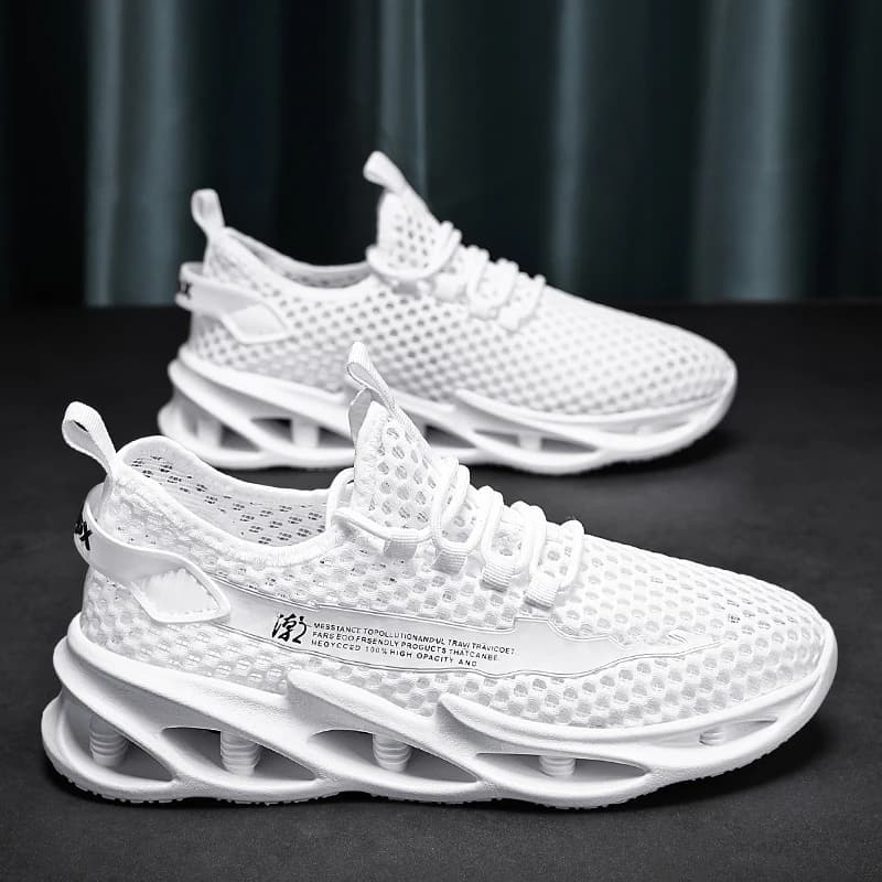 New Summer Sneakers Men Mesh Breathable Running Tennis Shoes Outdoor Sports Tenis Masculino White Casual Walking Shoes Size