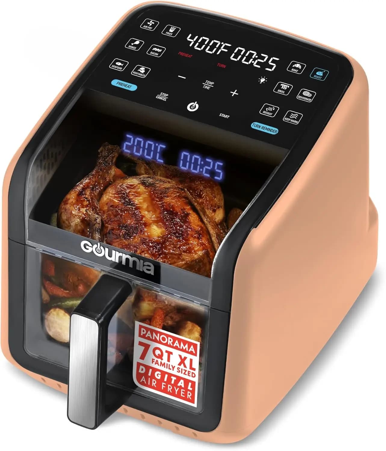 Friggitrice ad Aria da 7 QT con Finestra Panoramica, 12 Programmi Preimpostati e Accessori Lavabili in Lavastoviglie - Perfetta per Pasti in Famiglia