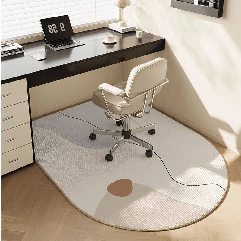 VIKAMA Irregular Abstract Line Office Desk Rug Minimalist Morandi Non Slip Soft Floor Mat Study Bedroom Home Decor Carpet