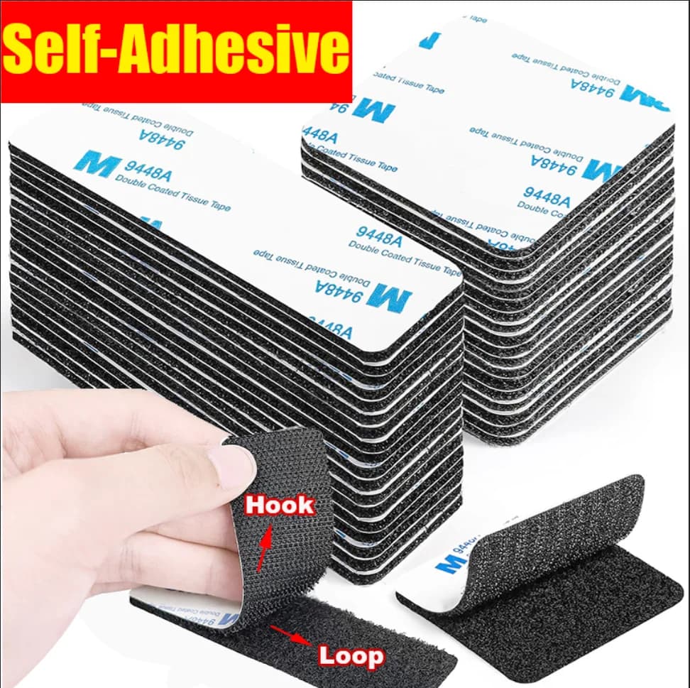 10 Pezzi Nastro di Chiusura a Strappo Autoadesivo Forte Rettangolare in Nylon con Colla Forte per Fai-da-te e Artigianato Nastro a strappo autoadesivo Nastro in nylon con chiusura Etichette adesive con velcro forte