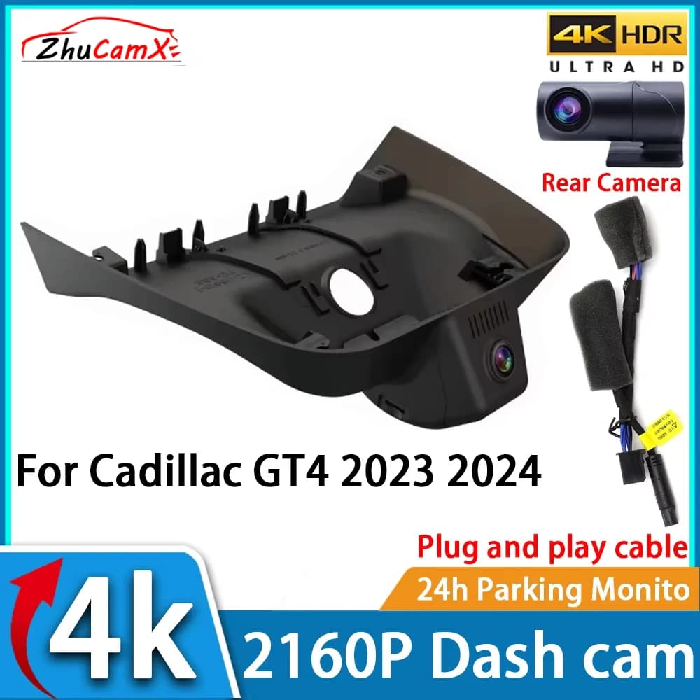 ZhuCamX Car Video Recorder Night Vision UHD 4K 2160P DVR Dash Cam for Cadillac GT4 2023 2024