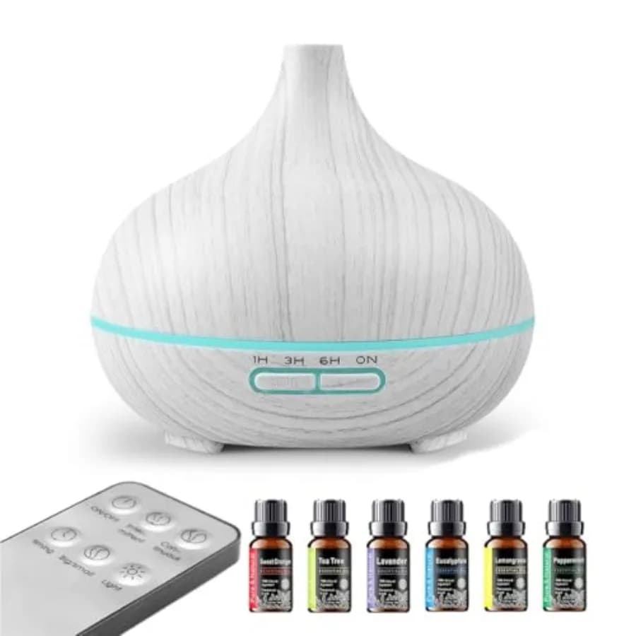 Diffusore di Oli Essenziali da 550ml con 6 Oli Aromaterapici, Umidificatore per Arredamento Casa, Diffusore con Telecomando