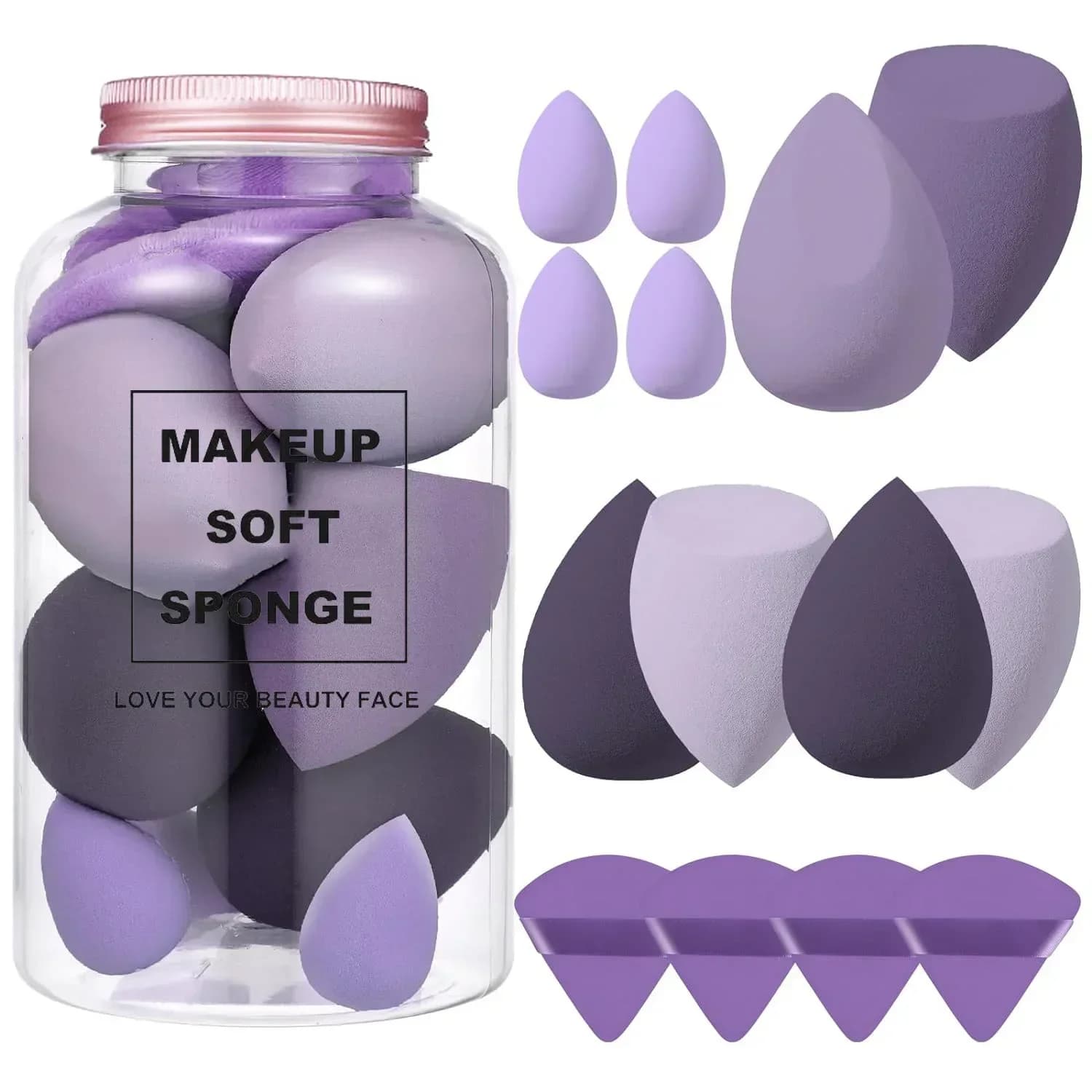 12/14 pieces sponge for make-up beauty egg blender with bottle of storage cosmetic sponges sponges for foundation dust breath make-up accessories