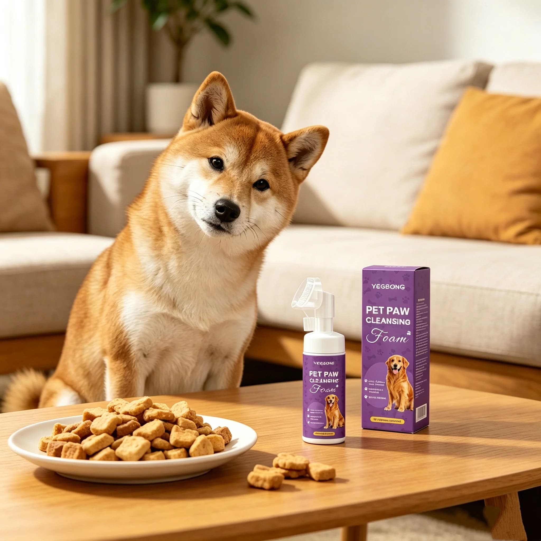 Schiuma detergente per zampe di animali domestici con spazzola in silicone, shampoo senza acqua, idratante, senza risciacquo, detergente profondo, prodotti per la cura delle zampe di cani e gatti