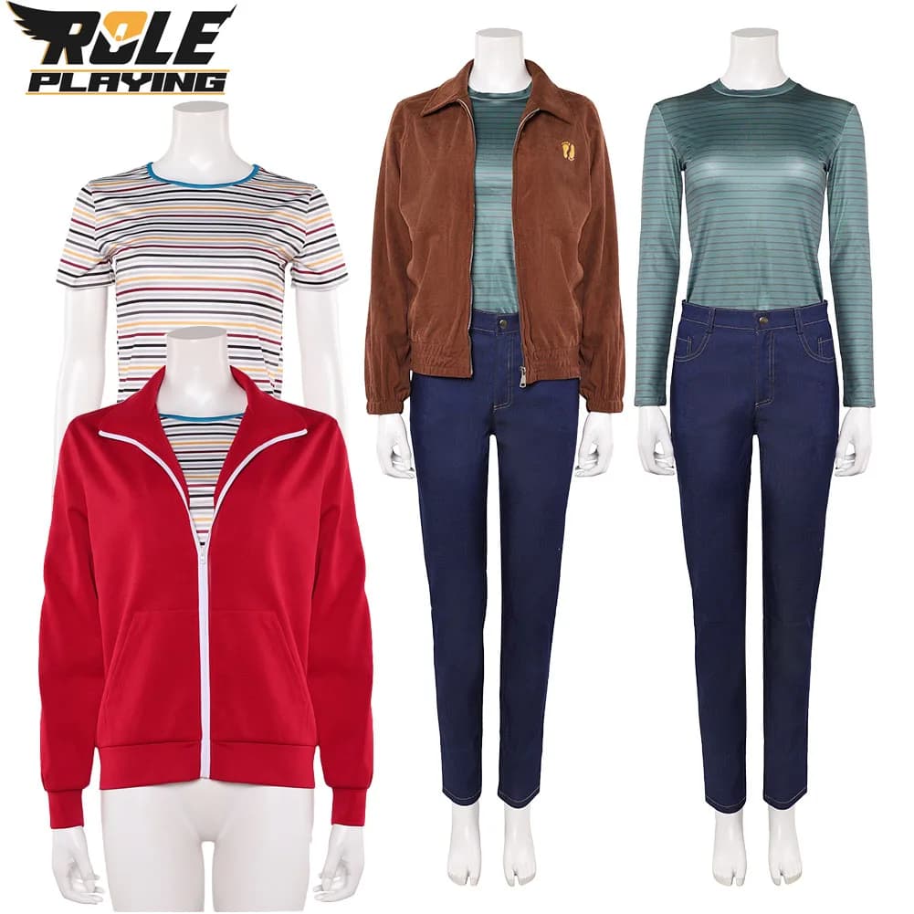 Max Mayfield Costume Cosplay Giacca da donna Cappotto Pantaloni Camicia Travestimento Abbigliamento TV Stranger Outfit Vestito da festa di carnevale di Halloween