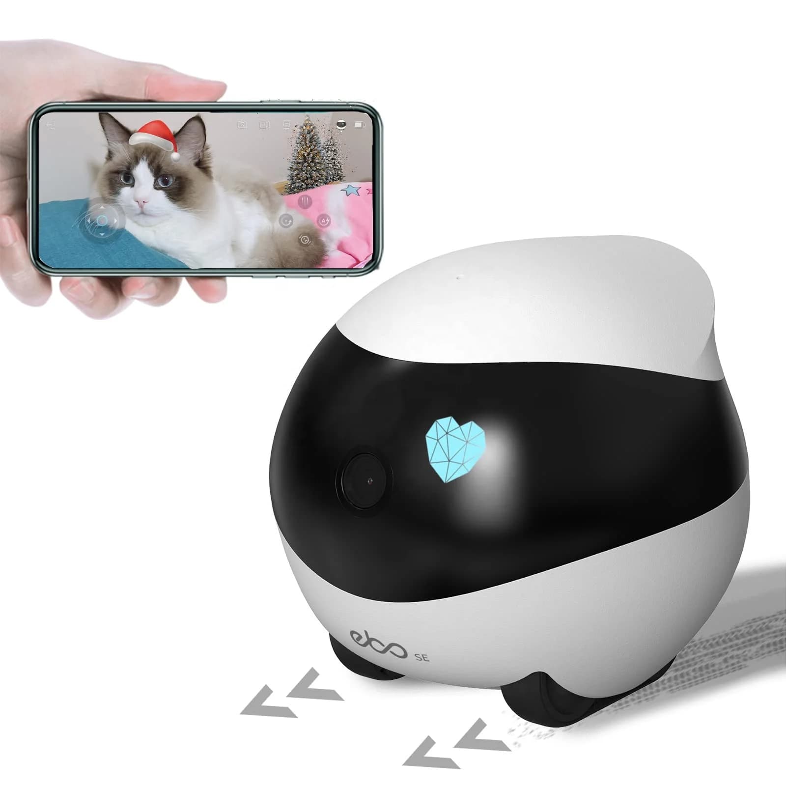 Home Security Camera In Motion Robot Interactive for Pets 1080P With Robot Dog Comrade Cats With Automatic 2 Way Audio Recharge