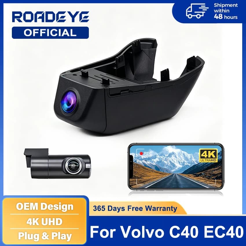 4K UHD Car DVR Wifi Dash Cam Camera Video Recorder Easy Installation For Volvo C40 EC40 2022~2024 2025 2026 Car Video Recorder