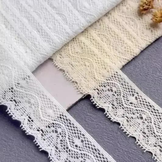 Larghezza: 2,9 cm (1,14 pollici) Squisito filo di cotone fine ricamo pizzo moda pizzo fai da te materiali artigianali kit da cucito (SSA-4625)