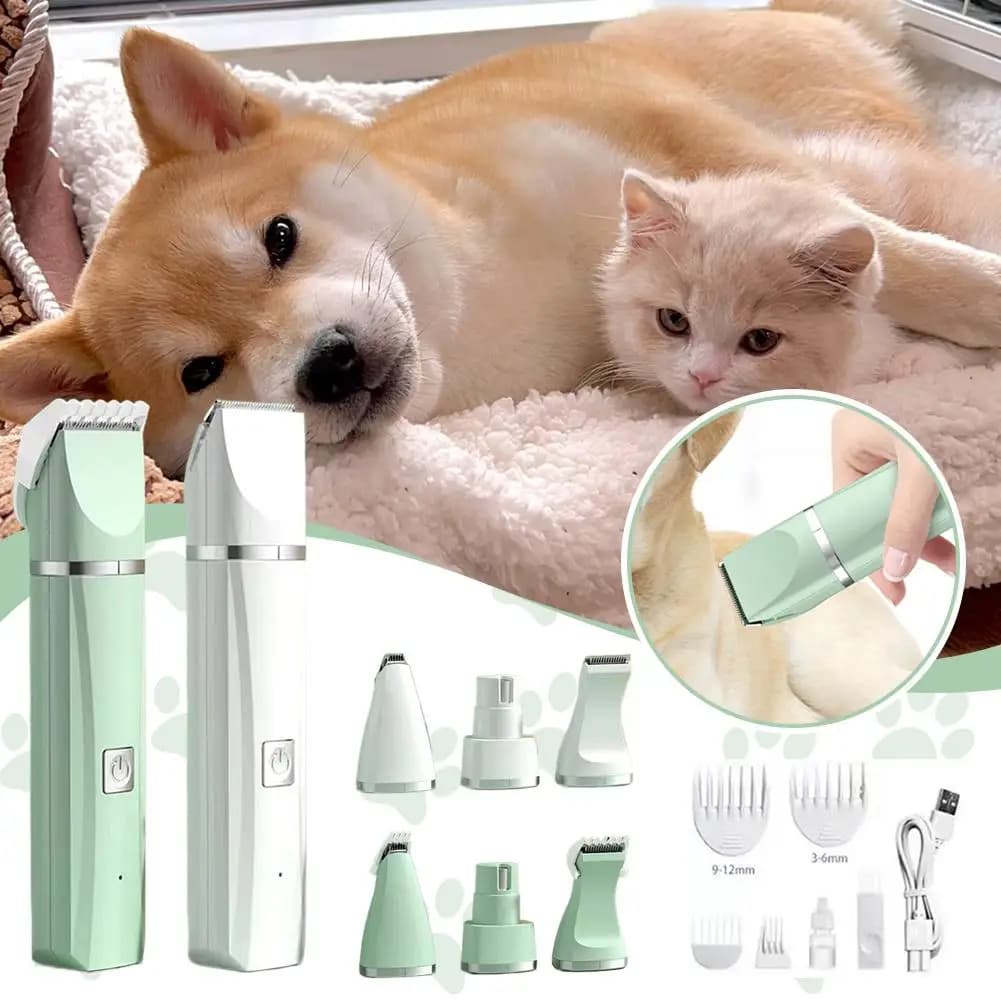 Tosatrice Elettrica Professionale 4 in 1 per Animali Domestici, Impermeabile, Silenziosa, per Cani e Gatti, Senza Fili, a Basso Rumore