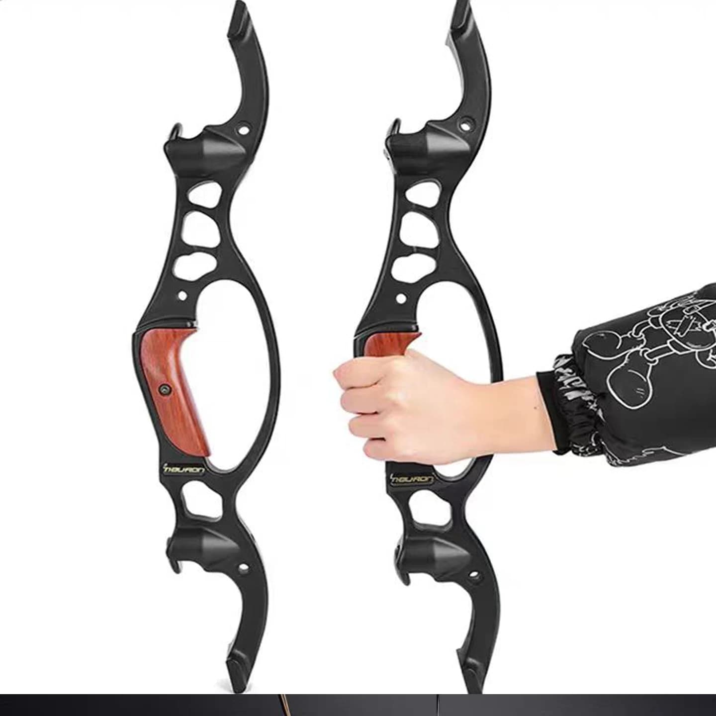 21 Inch Aluminum‑Magnesium Alloy Recurve Bow Riser Archery Shooting Target Practice Bow Handle Right Left Hand Universal Bow Acc