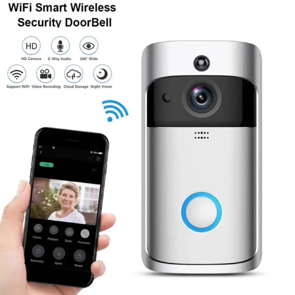 V5 pro WIFI campanello intelligente senza fili visione notturna videocitofono vocale campanello rilevamento movimento PIR telecamera per telefono porta di sicurezza