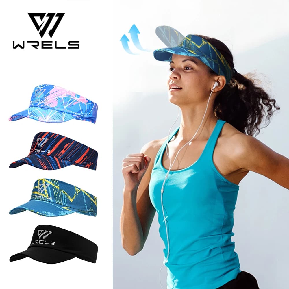 WRELS Visiera elastica rinfrescante da uomo Berretto da baseball in rete Top Berretto da golf da tennis vuoto Visiera di protezione solare da corsa leggera Cappello da sole