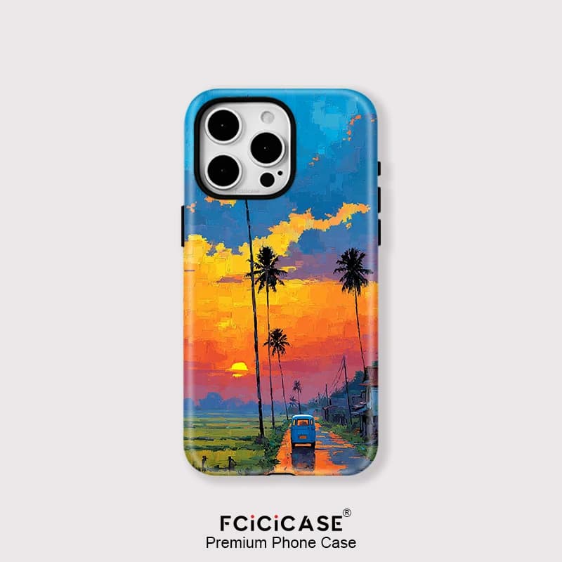 Fcicicase Paesaggio Pittura Per Magsafe Cassa Del Telefono Per iPhone 16 15 14 13 12 11 Pro Max Plus Antiurto Doppio strato PC + TPU copertura