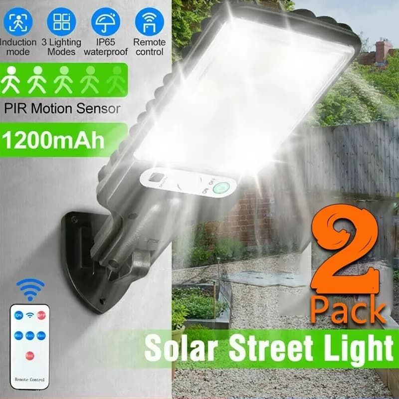 Luci Solari da Giardino con Sensore di Movimento, 3 Modalità, per Terrazza, Garage, Cortile, Lampada Solare Impermeabile da Esterno