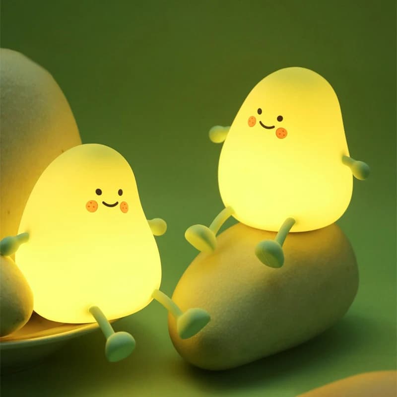Luce notturna ricaricabile USB Mango Luci notturne in silicone Sensore tattile Lampada da comodino per camera da letto con telecomando per bambini Regalo per bambini