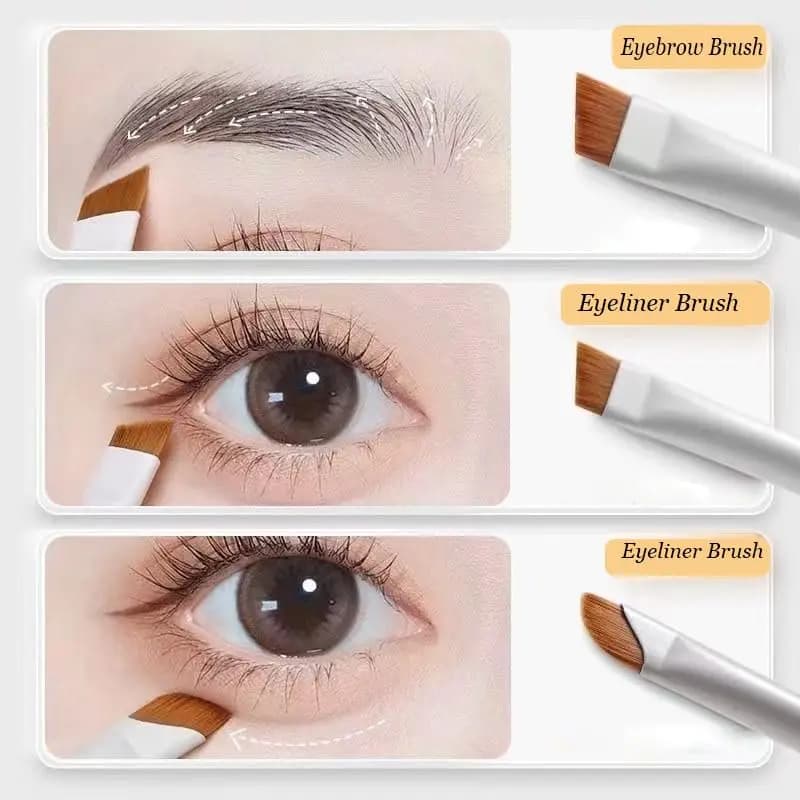 Set di pennelli per trucco da 3 pezzi, fibra sintetica morbida con manici in legno, set di pennelli cosmetici per il viso, non si staccano, flessibili