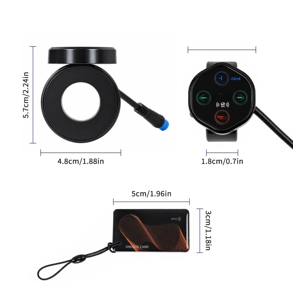 Electric Scooter For Q8 NFC Switch TF-M12 Card Swipe Combination Switch [4-pin] Waterproof Control Panel Upgrade-Part