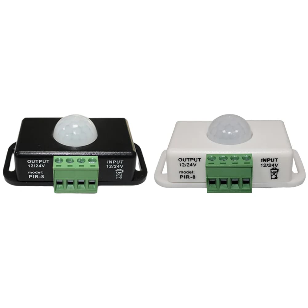 DC 12V/24V Body Infrared Sensor Infrared Motion Detector LED Motion Sensor Switch Motion Detector for LED Strips/Bulbs