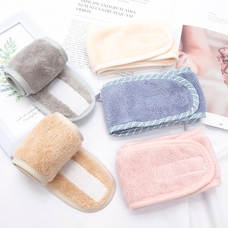 Adjustable hair band for women's SPA, hair band, bath makeup, face wash bands, soft sponge, hair accessories, shower head