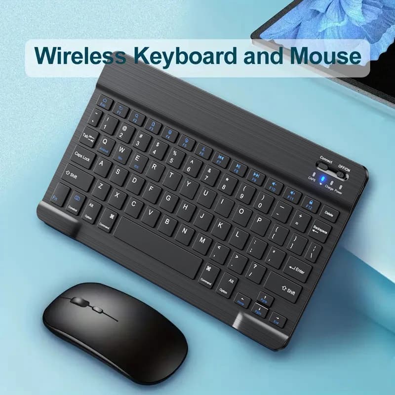 2026 New Wireless Keyboard Bluetooth-compatible Mouse Combo Rechargeable Slim Silent Keyboard for Xiaomi iPad Tablet Phone