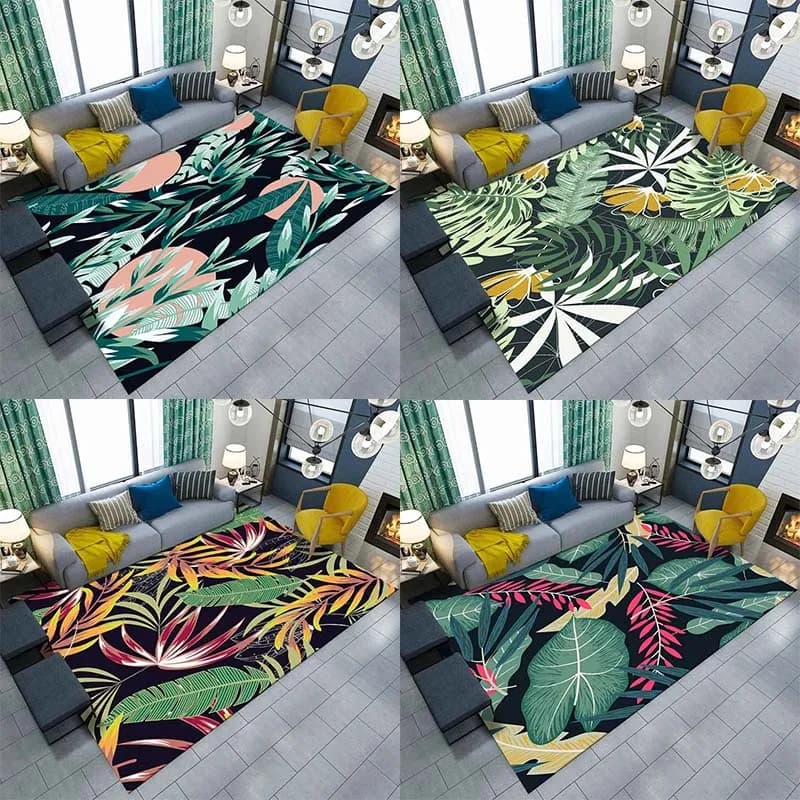 Tropical Plant Leaf Printed Floor Mat Door Front Decoration Home Living Room Floor Mat