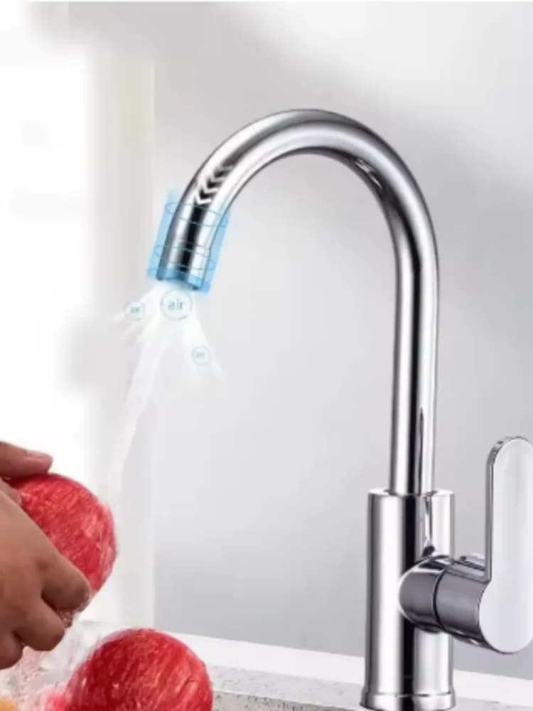 360 ° Rubinetto Girevole per Lavello da Cucina, Miscelatore Acqua Calda e Fredda, Rubinetto Flessibile ad Arco Alto per Bagno, Balcone, Lavabo