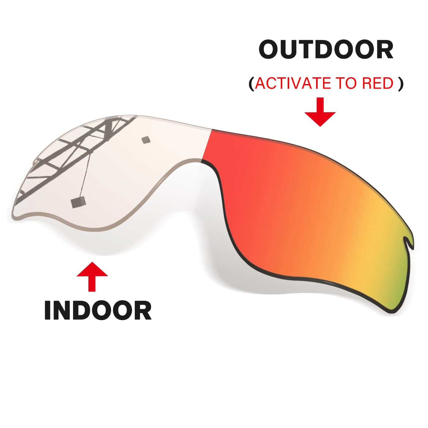 Transition Replacement 100% UV Protection Replacement Lenses for Oakley RadarLock Path RadarLock Path Asian Fit Sunglasses Frame