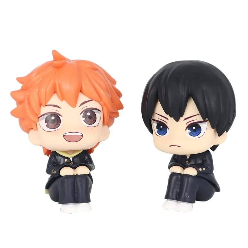 Nuova Statuetta Versione Q di Ragazzo Giocatore di Pallavolo, Hinata Shoyo in Posizione Seduta, Kageyama Tobio con Testa Grande, Decorazione per Camera, Regalo di Compleanno per Ragazzi