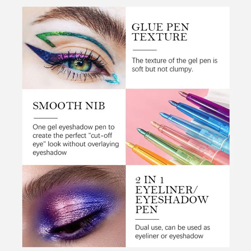Eyeliner Polished Camaleonte Gel, Multicolored Umbrella, Perlescent Eyeliner, Pigment Polarized Glittered Eyelets for Makeup