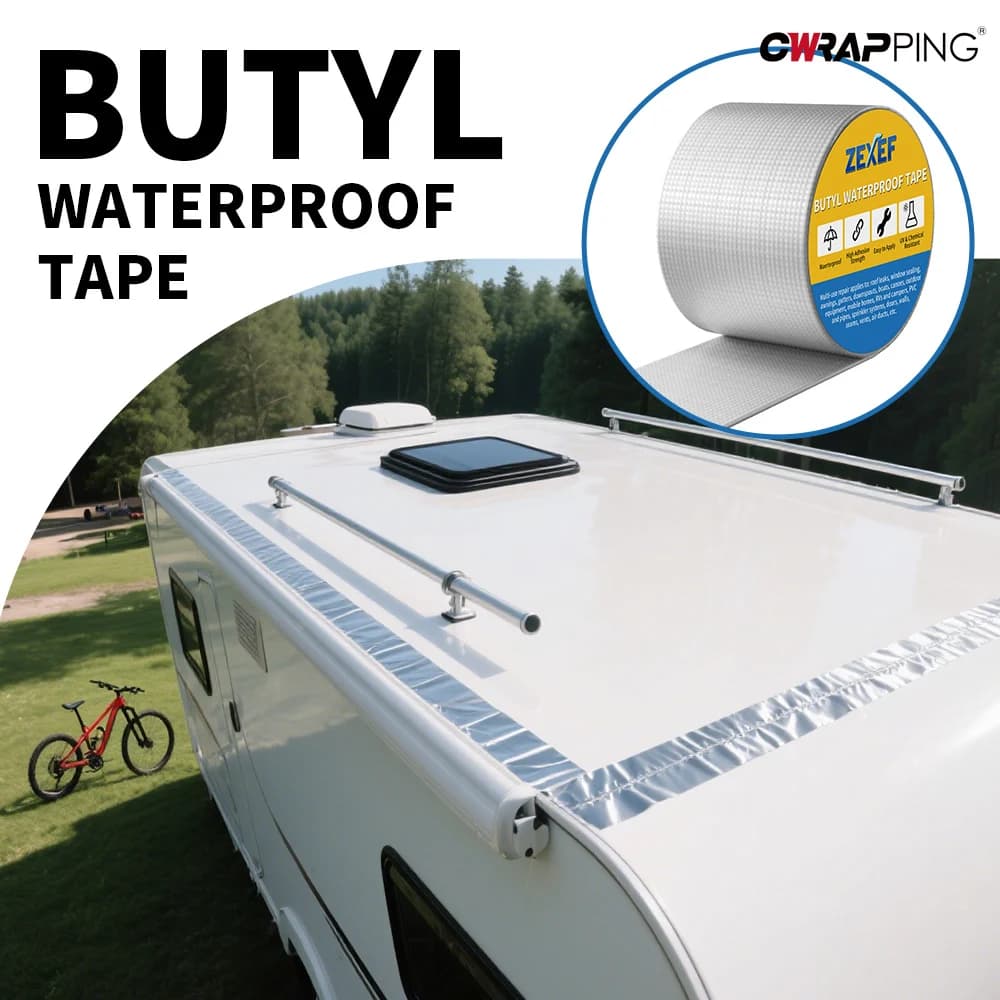 Nastro sigillante butilico adesivo impermeabile per camper Riparazione automatica del tetto Nastro sigillato per resistenza alle alte e basse temperature Accessori per camper