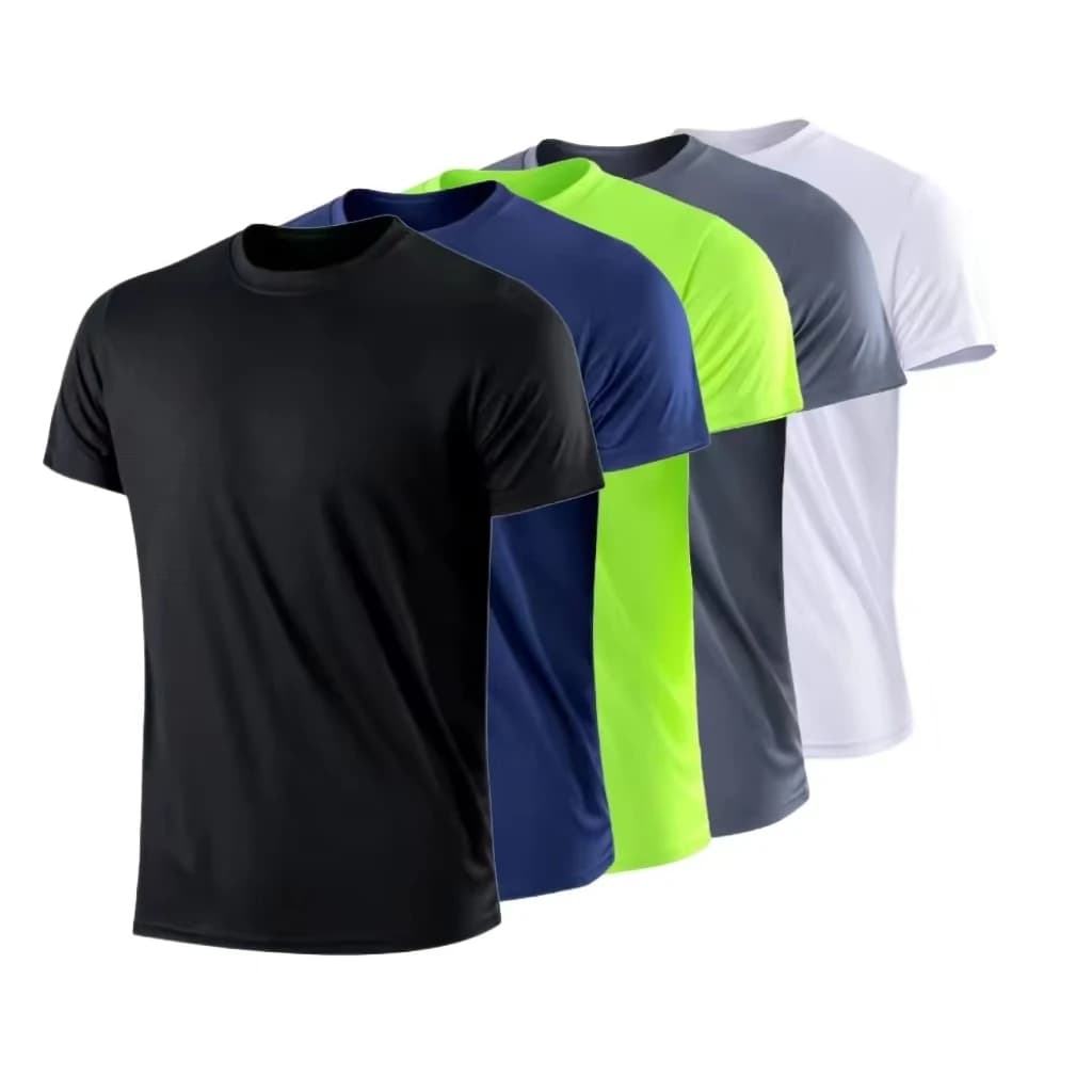 T-Shirt da Uomo a Maniche Corte ad Asciugatura Rapida per Palestra e Corsa, Traspirante, Collo Tondo, per Allenamento, Esercizio, Sport, Leggera