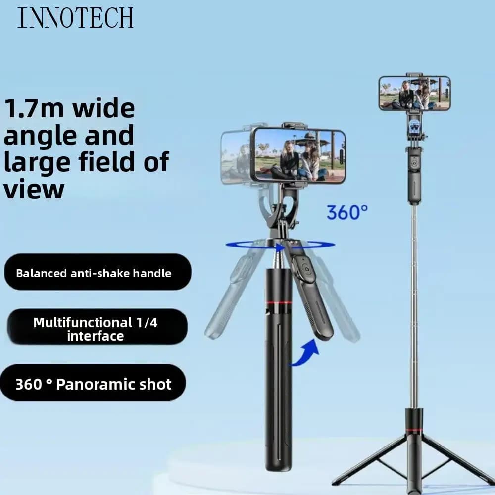 360 ° Bastone selfie telescopico rotante Bastone selfie Bluetooth portatile da 1,7 m Treppiede portatile leggero per selfie