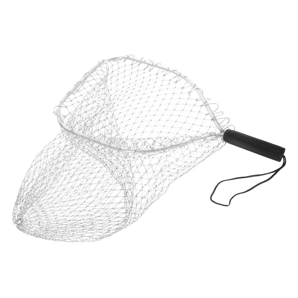 Mesh Fabric Fishing Net Mesh Alloy Material Anti-hook Fishing Catching Basket Large Capacity 30cm Square