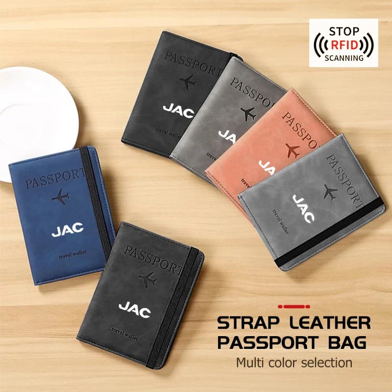 Leather Strap Passport Bag RFID Travel Wallet Card Ticket Holder For JAC J3 J2 S5 A5 J5 J6 J4 Vapour S2 T8 Board Refine