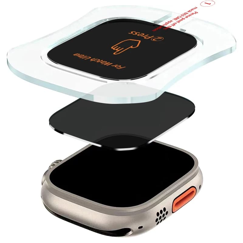 Pellicola proteggi schermo per la privacy per Apple Watch Ultra2/Ultra 49MM Vetro temperato anti-spia con pellicola di allineamento per Iwatch 49MM
