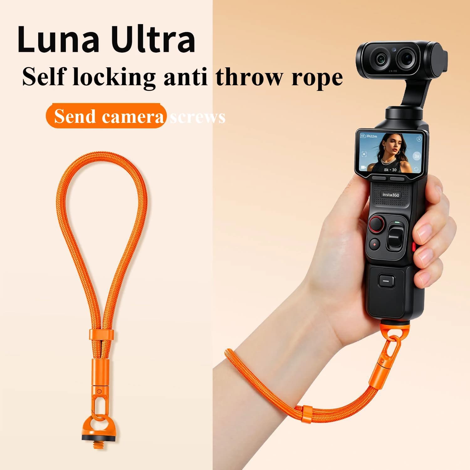 Hand line Sling For Insta360 Luna Ultra Pocket 3/4/4p Handheld bracelet lanyard Action Camera anti-loss strap Short Wristband