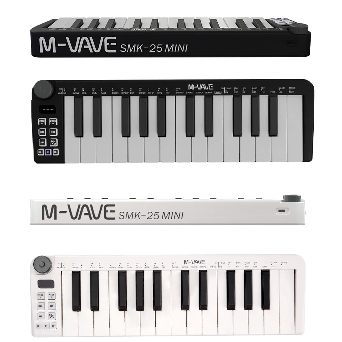 M-VAVE-Mini Teclado MIDI Ricaricabile 25 Teclas Teclado De Controle MIDI Mini Controller USB portatile