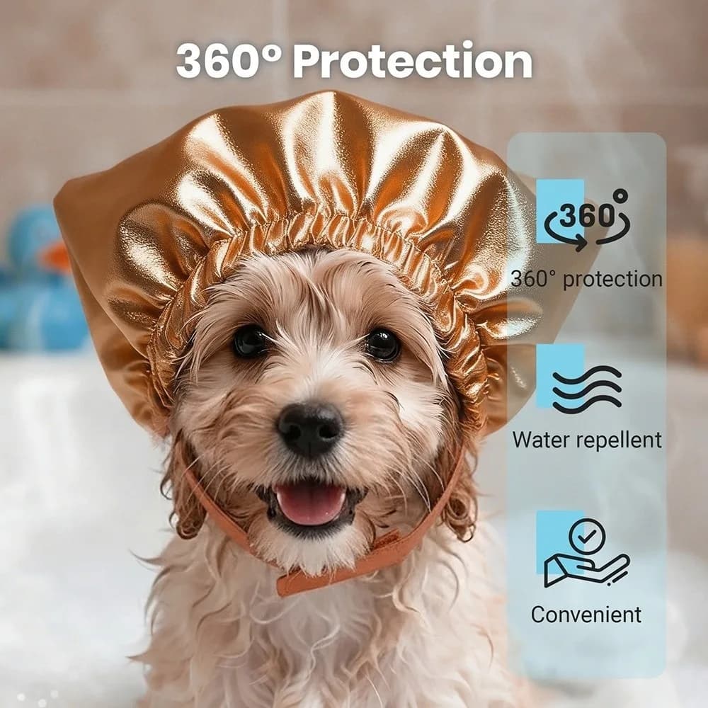 Waterproof Hat for the Bath of Cats, Elastic Cover Comfortable, Reusable Ear Guard for the Bath of Dogs and Cats